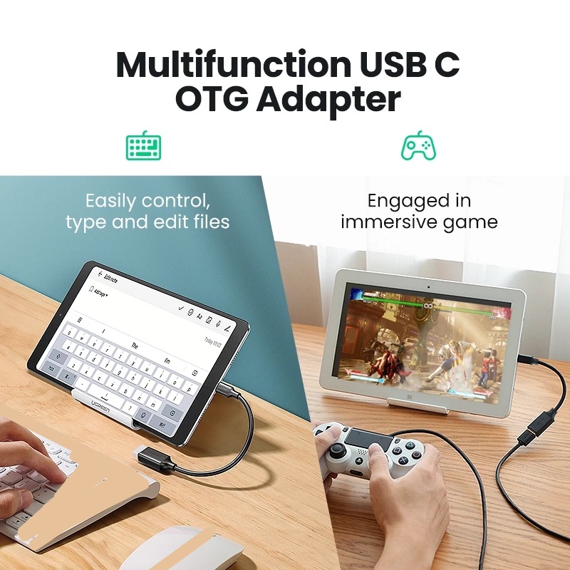 Ugreen Kabel Adapter OTG USB Tipe-C Male Ke USB 3.0 2.0 Female