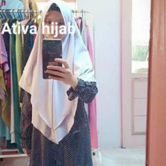 Khimar non pet /hijab 2layer diamond.