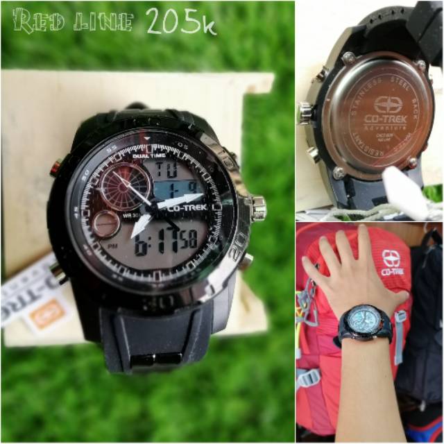 JAM TANGAN  DUAL TIME art RED LINE