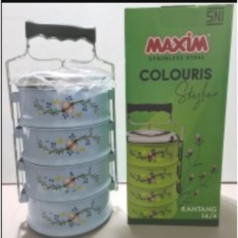 Maxim Colouris Skyline Rantang 14cm / 4 tingkat Stainless Steel