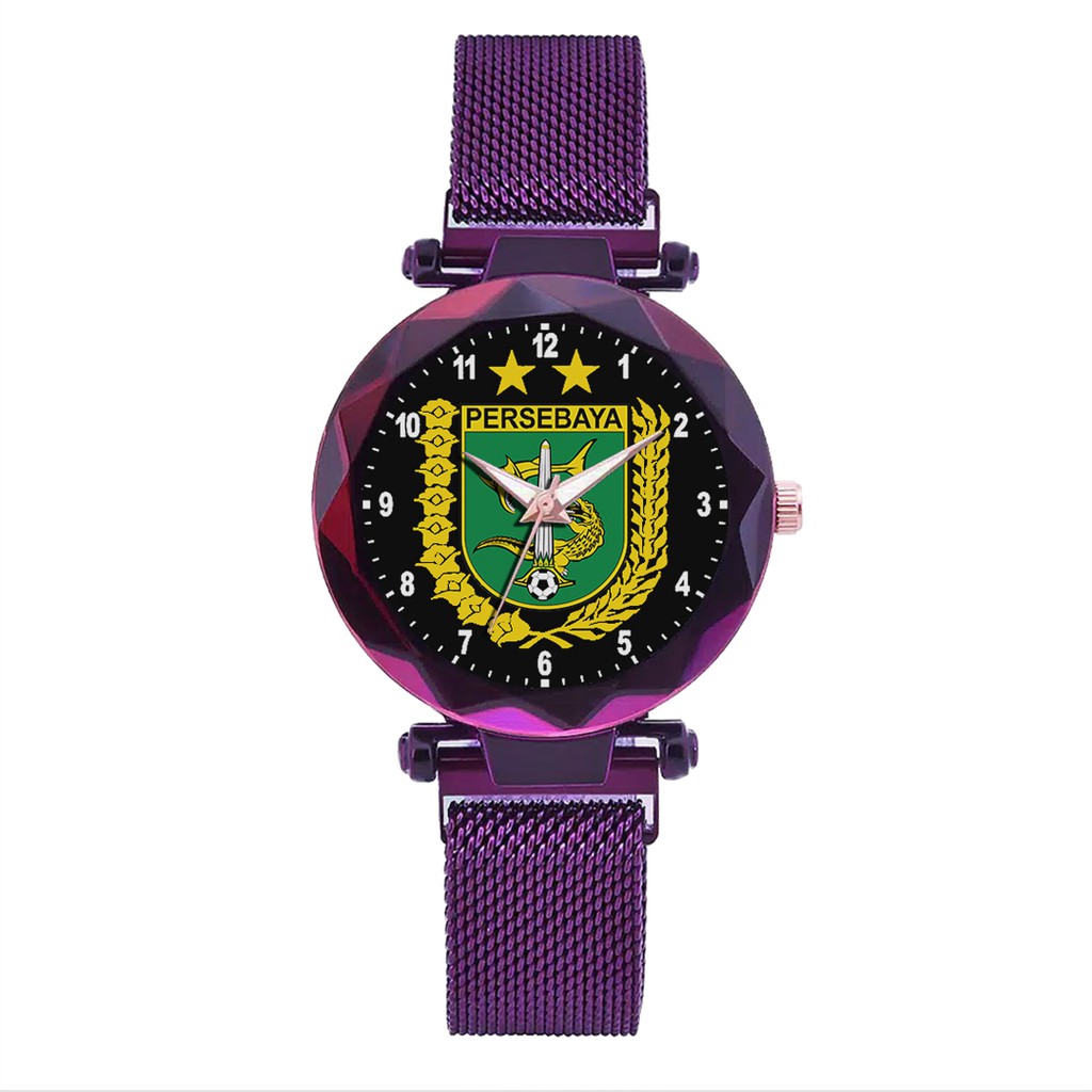 Jam Tangan Wanita Custom - Bonita PERSEBAYA MOTIF 6 Free Box &amp; Batre Cadangan