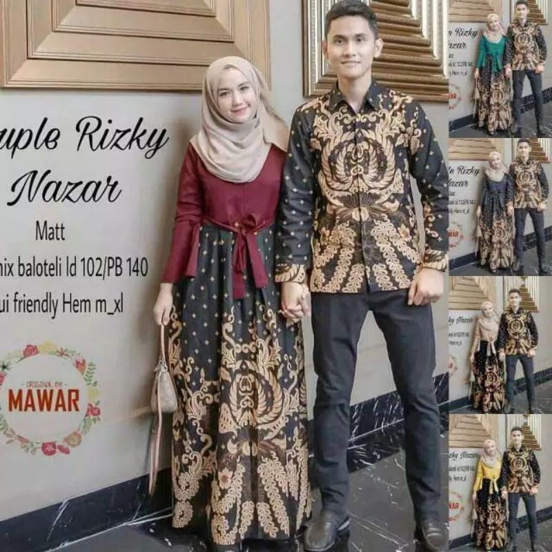 Rizky nazar baju dress batik couple pesta kondangan
