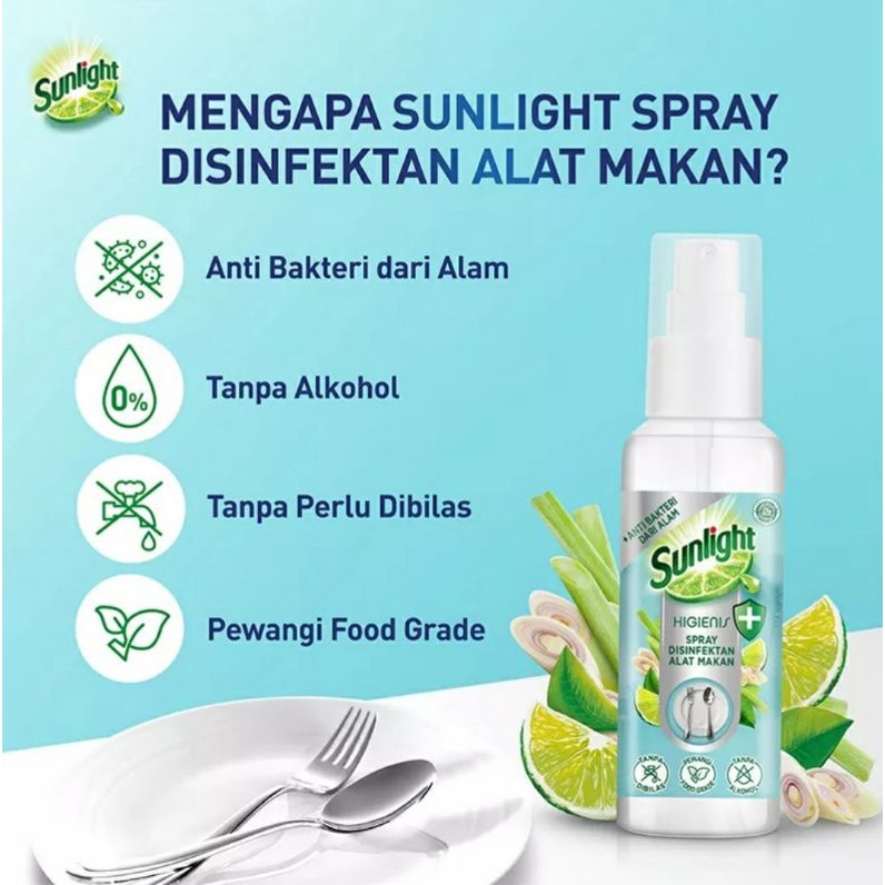 SUNLIGHT Desinfektan Perlengkapan Makan On The Go / Desinfectan Alat Makan Food Grade