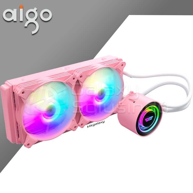 AIGO DARKFLASH DX240 TWISTER ARGB Liquid CPU Cooler - Pink