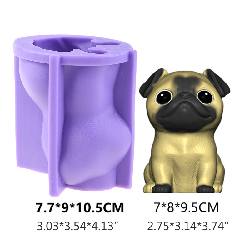 SIY  Cute Little Pug Dog Home Decorations Epoxy Resin Mold Ornaments Silicone Mould