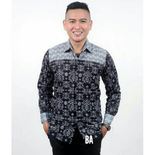Pabrik Batik HRB026 Kenongo Kemeja Batik pria Tosca Pendek Pekalongan Padi M L XL Sogan Tulis Halus