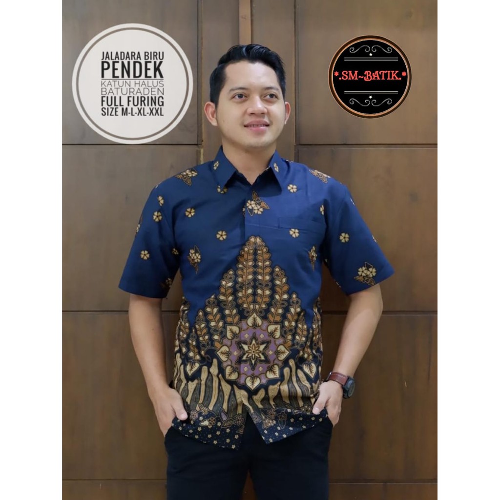 JALADARA BIRU SM BATIKSOLOAMANAH BAJU KEMEJA BATIK SOLO PRIA LENGAN PANJANG PENDEK LAPIS FURING ATASAN BATIK PREMIUM MODERN KATUN HALUS ADIWANGSA GOLD PERMANA MERAH ASWANGGA 6 PARANG DIRGA GODONG BIRU DADU CAKRAWALA PEKSI BAMBU GUNARDO 2 NIRWANA 2 TRUNTUM