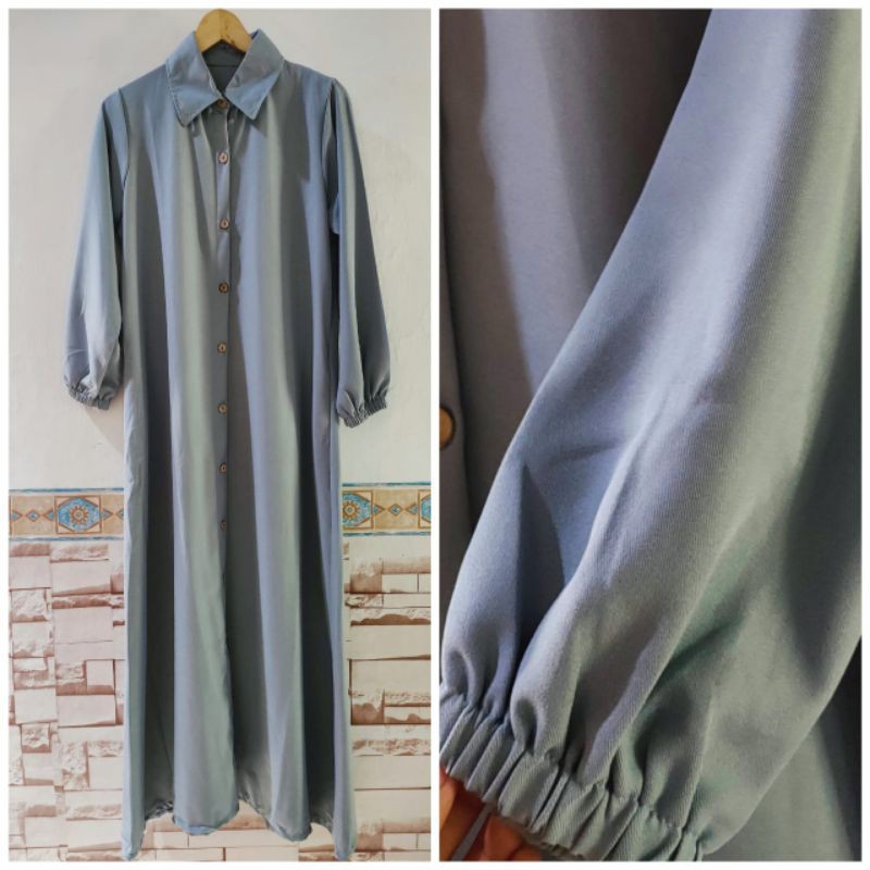 REALPICT Najwa Dres Gamis Simple Bahan Syakila Import Premium - Loose Dress Long Outer ( Bisa COD )
