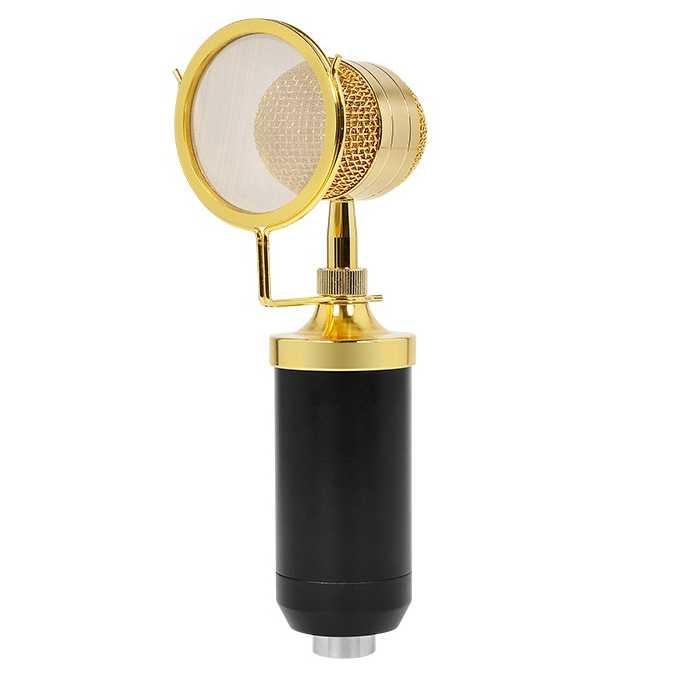 MIC / MICROPHONE / MIKROFON CONDENSER MIKROFON + STAND HOLDER BM-8000 - GOLD