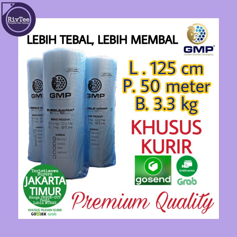 

Bubble Wrap GMP Bening Hitam 125cm 50 meter Plastik Gelembung - ROL