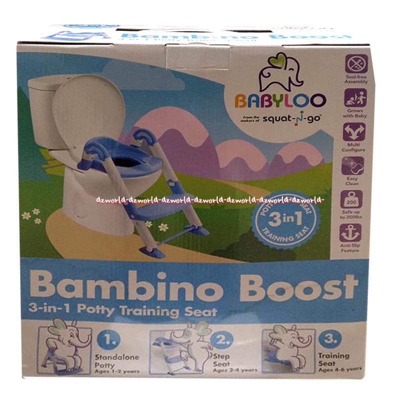 Babyloo Bambinoo Boost Potty Training Seat 3in1 Squat N Go Kids Toilet Training Untuk Anak Anak Baby Loo Bebylo