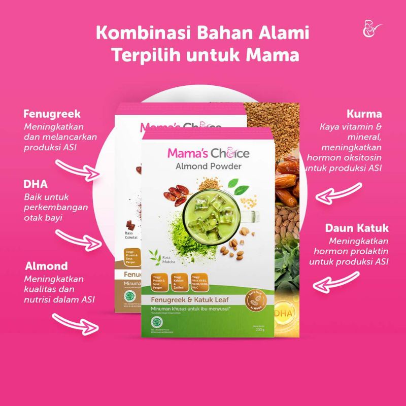 Mama's choice Almond Powder Pelancar Asi - Susu almond Daun Katuk Mamas Choice