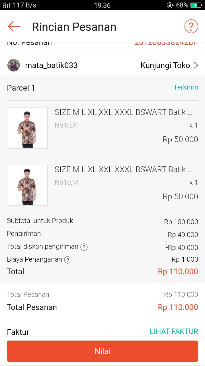 Size M L Xl Xxl Xxxl Bswart Batik Hrb026 Kenongo Hem Pendek Padi Pekalongan M L Xl Batik Pria Murah