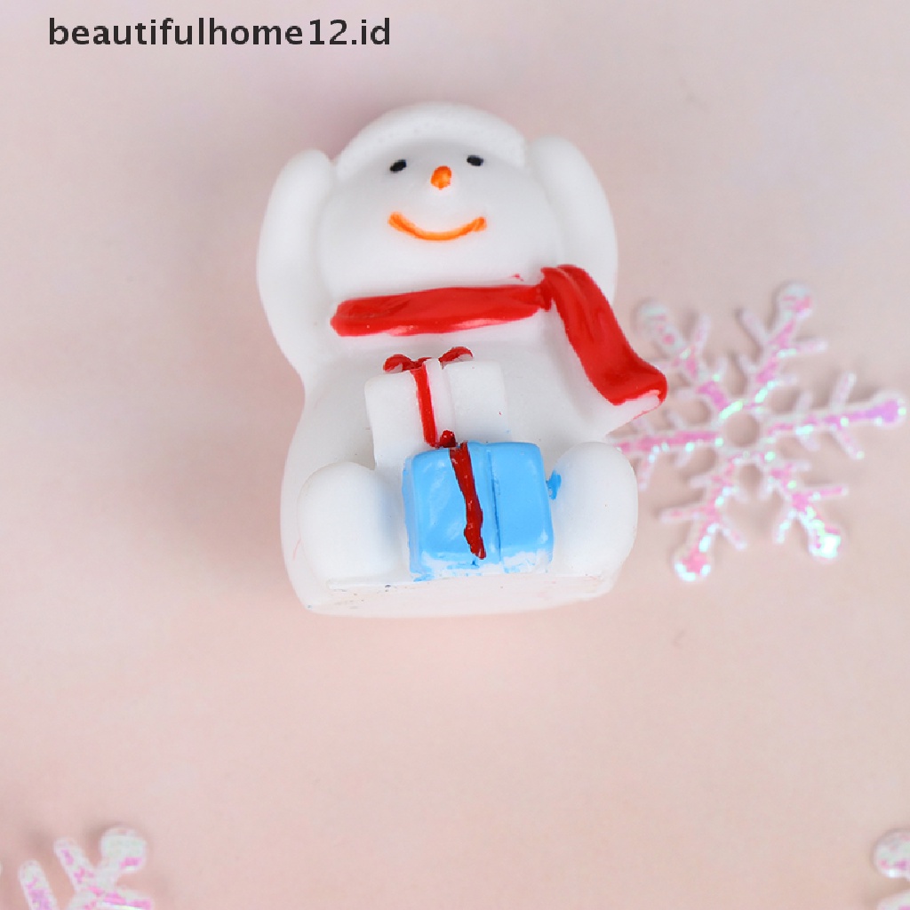 【beautifulhome12.id】 Christmas Snowman Santa Claus Trees gift Figurines Fairy Garden Miniatures Craft .