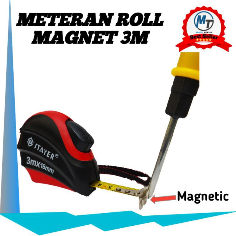 Meteran Roll Magnet 3M - Meteran Stayer 3M - Meteran Roll - Meteran