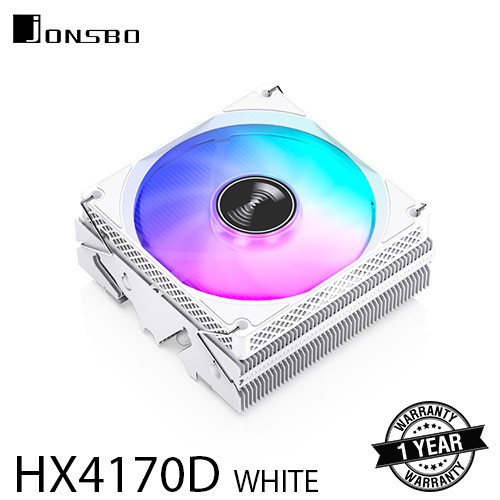 JONSBO HX4170D WHITE RGB CPU Fan Cooling / HSF Cooler LOW PROFILE