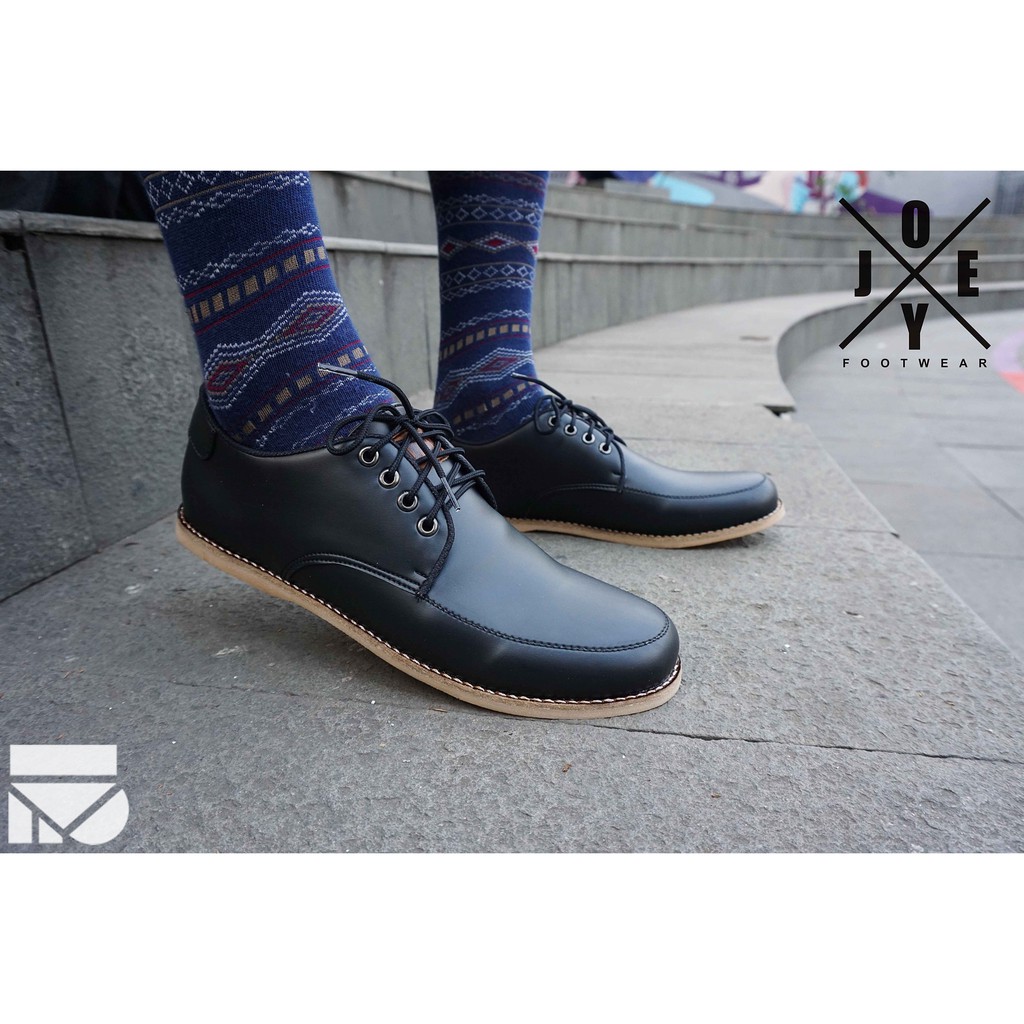 Gain Black | Sepatu Pantofel Hitam Pria Fantopel Pantopel Ori Casual Kerja Cowok Men | FORIND x Joey