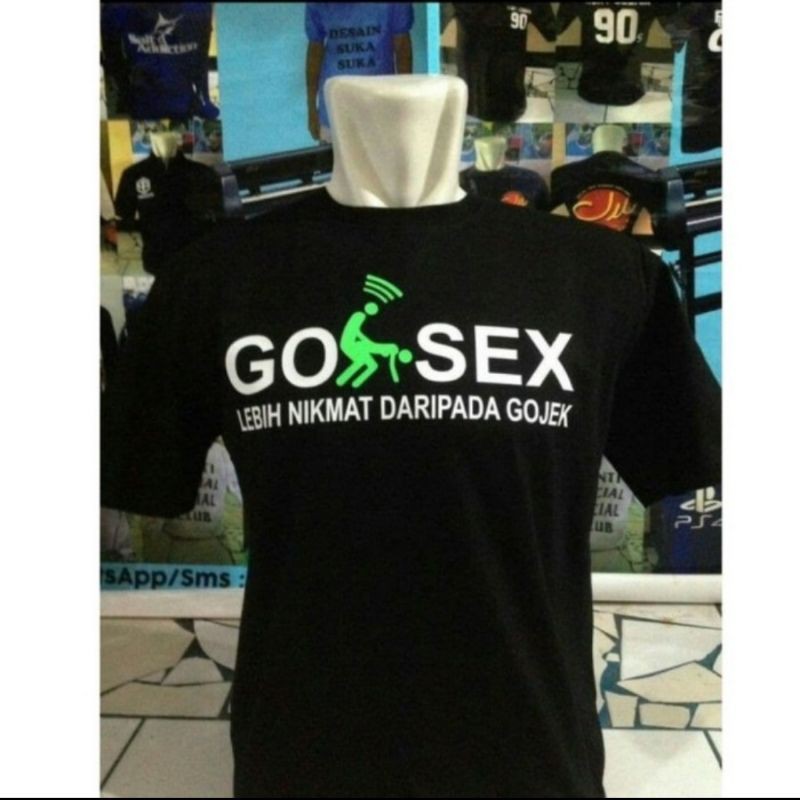 KAOS BAJU TSHIRT CUSTOM KATA LUCU UNIK GOSEX PLESETAN GOJEK COTTON COMBED