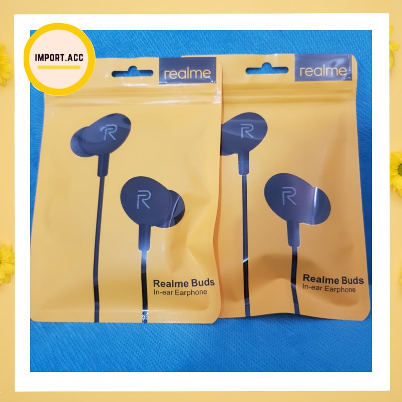 Handsfree Realme Buds RMA101 Earphone Realme Buds RMA101 Headset Handsfree Jack With Mic [Import.acc