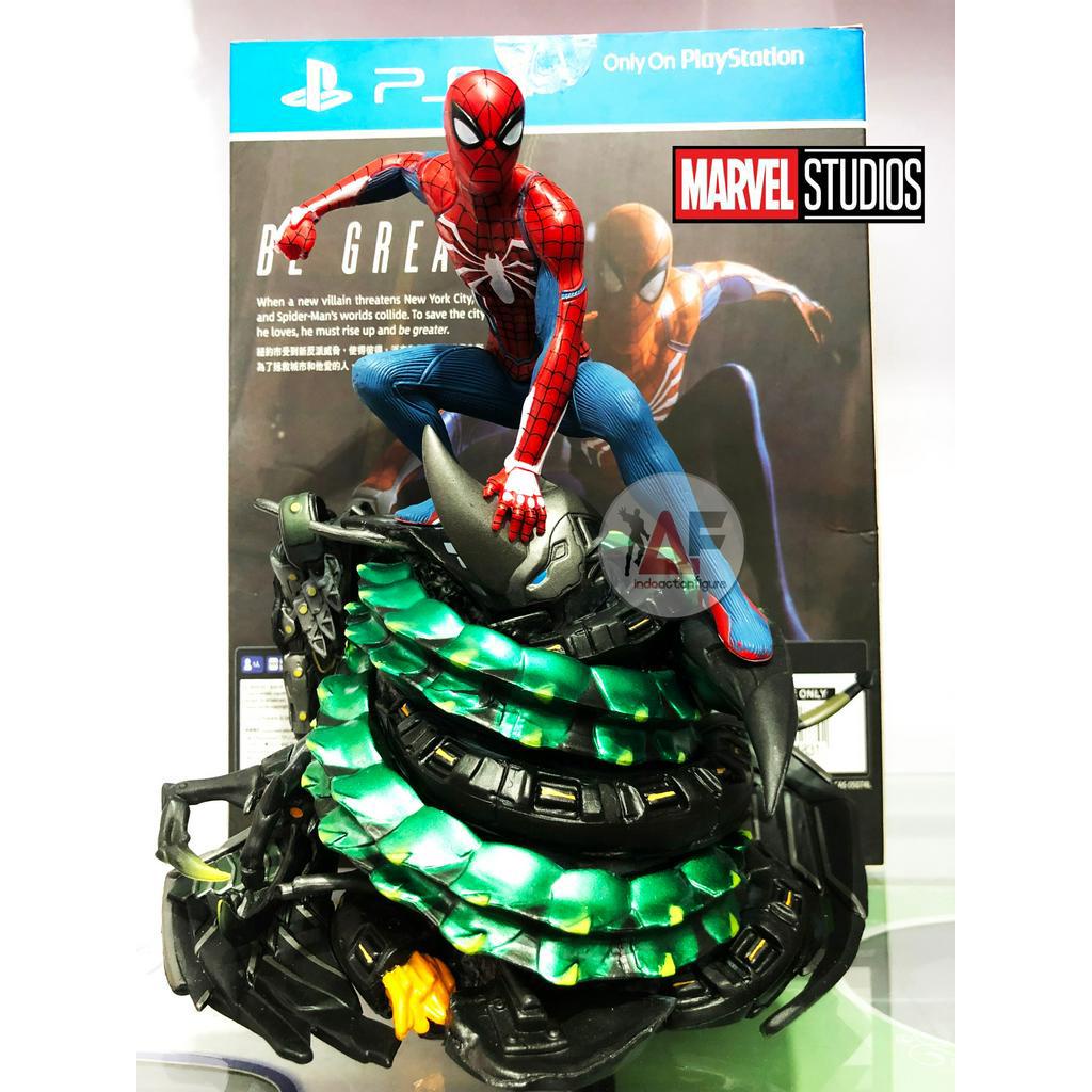 RARE Statue Spiderman PS4 play station 4 Marvel with diorama