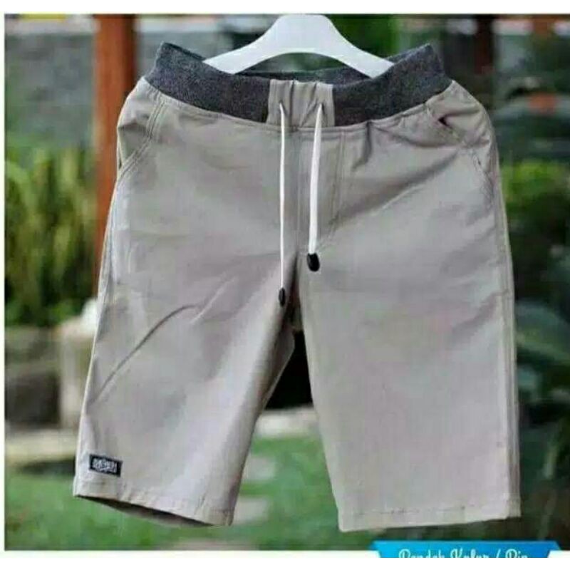 (BIG SIZE) Celana Pendek Pria  mick pinggang karet rip katun