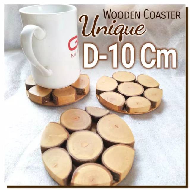 Unique Wooden Coaster 10Cm Tatakan kopi Tatakan gelas kayu unik hiasan