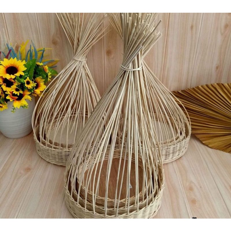 keranjang rotan bulat sulur hantaran seserahan isi 3 / keranjang rotan / hampers rotan