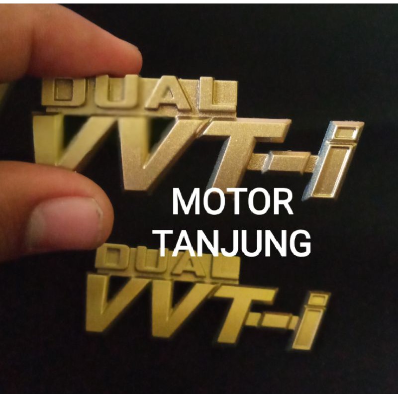 EMBLEM TULISAN DUAL VVTI AVANZA XENIA 7.5CM X 2.5CM GOLD