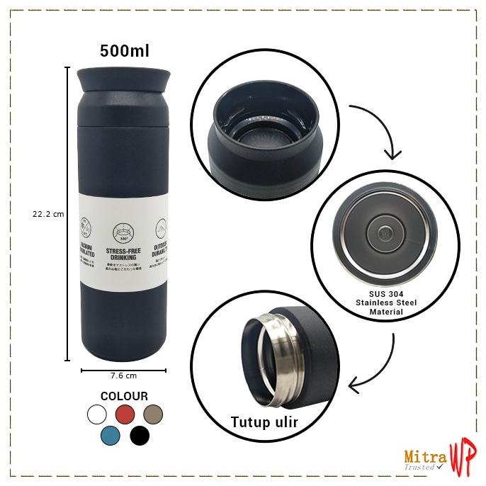 

Baru! Thermos Kopi Travel Tumbler Stainless 500Ml - Termos Air Panas H-552 - Merah