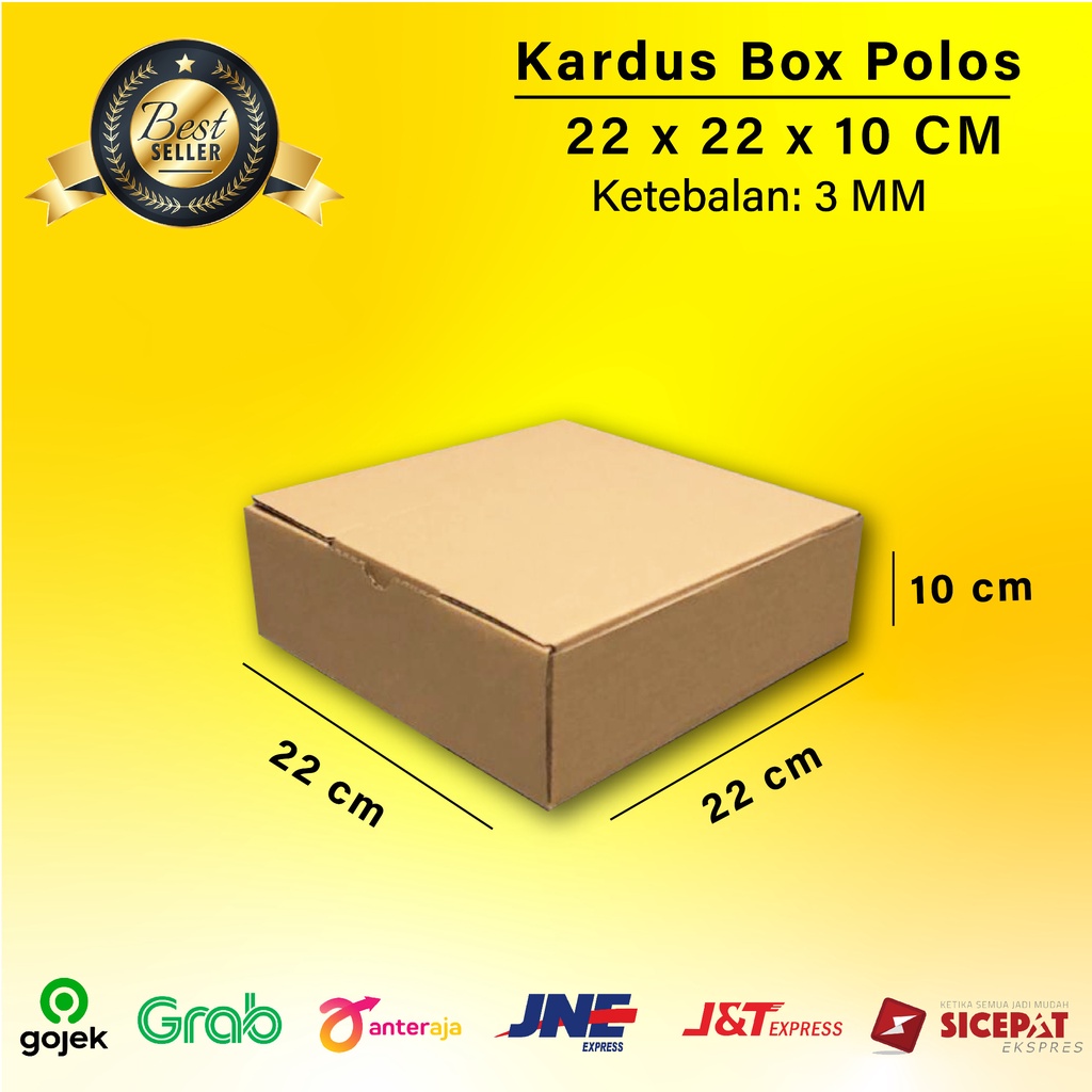

Kardus Box Die Cut 22x22x10 CM Dus Packing Makanan Kue Cake Pizza Polos Besar