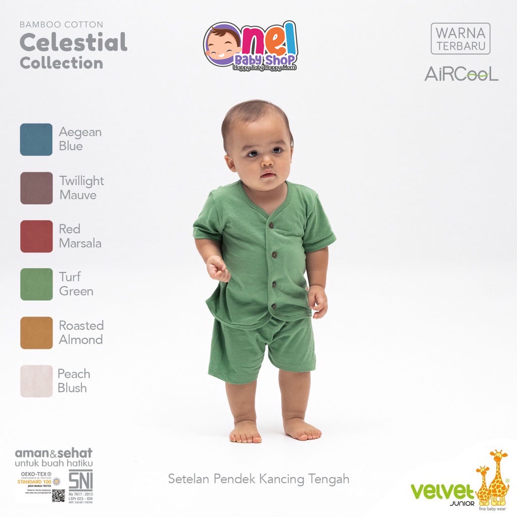 BAJU BAYI SETELAN - VELVET 1 stel Celestial Baju Pendek NB