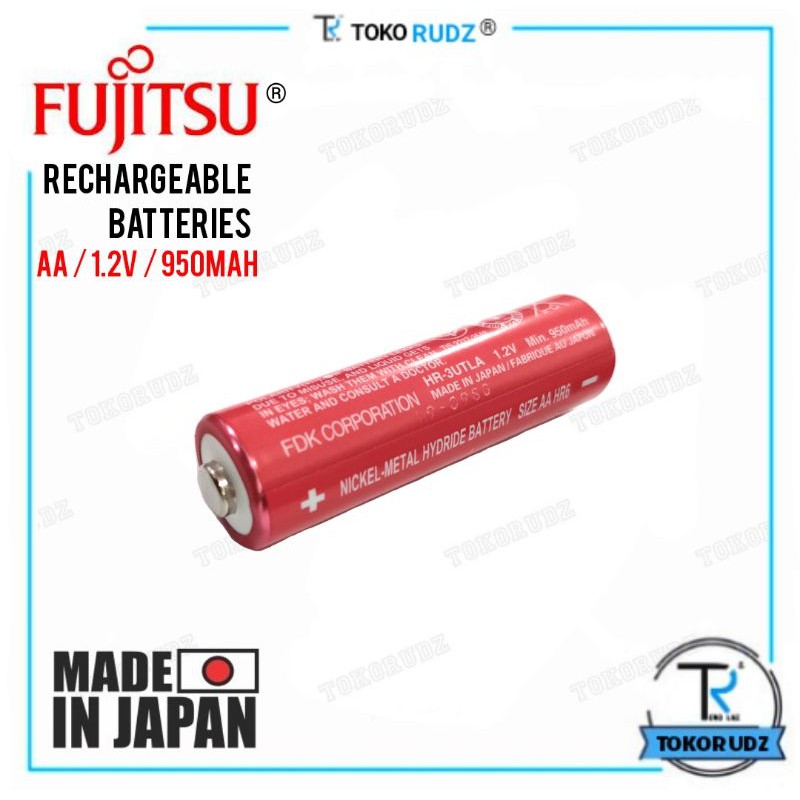 Baterai AA Batre A2 Cas Isi Ulang 950mAh 1.2V Rechargeable FUJITSU Original Japan Battery TAMIYA Mainan Senter Remote