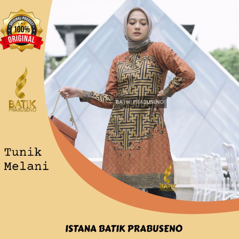 Tunik Melani Batik Prabuseno Original Batik Wanita Prabuseno Baju Atasan Kerja Nonbusui