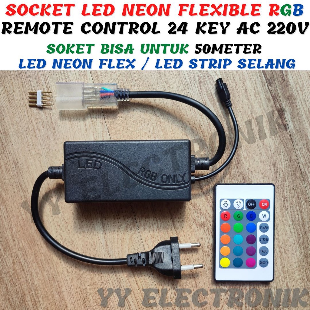 Socket Remote Control 24key Lampu Led Neon FLex RGB 5050