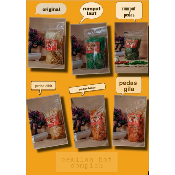 

Keripik kaca hot somplak extra daun jeruk ukuran 150ml isi 100gr