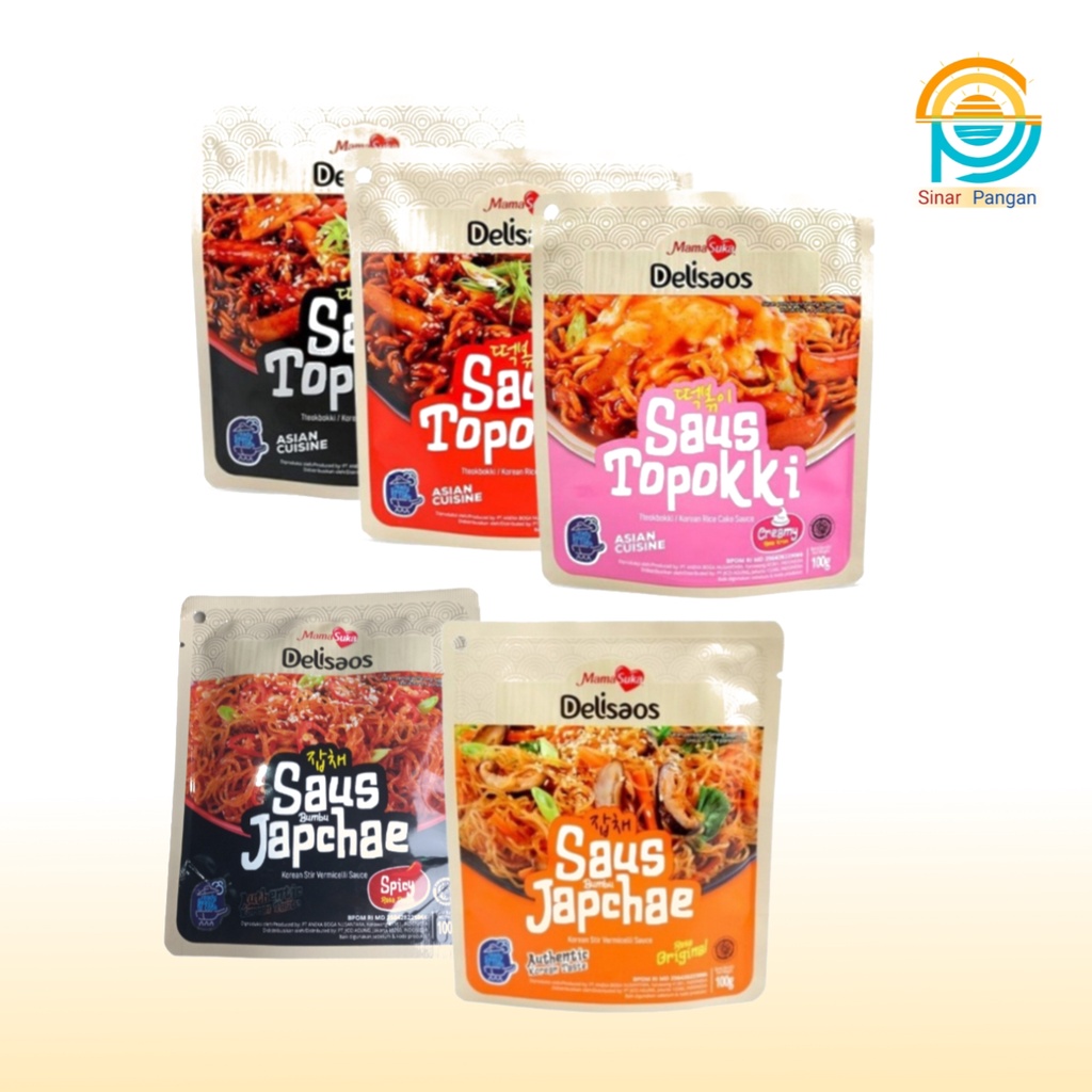 

Saus Topokki Original, Creamy, Spicy 100 gr Mamasuka / Saus Japchae Original, Spicy Delisaos 100 gr Mamasuka / Khas Korea Asli