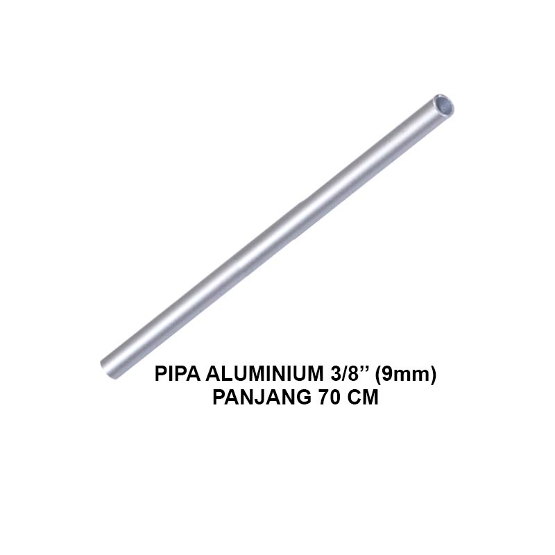 EELIC PIA-ALM9MMX1MM Pipa aluminium pipa bulat ukuran 3/8" (9mm) x 1 mm panjang 70 cm