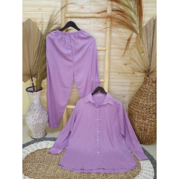 One Set Kemeja Polos Rayon Kekinian