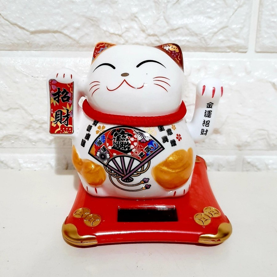 MANEKI PAJANGAN KUCING LUCKY CAT MANEKI NEKO TANGAN GOYANG KADO MURAH