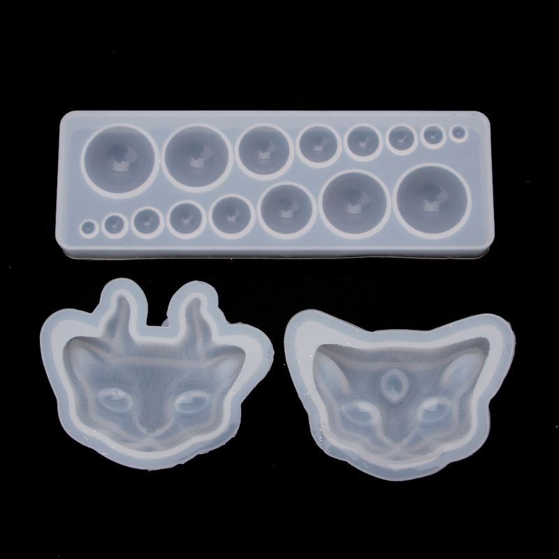 SIY  Cute Cartoon Cat Eye Silicone Resin Molds Kit Epoxy Resin Casting Jewelry Tools