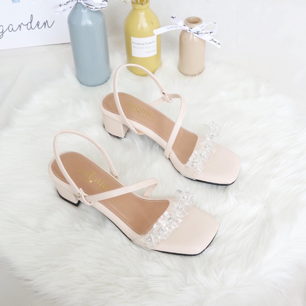 GLARISAMODA Aurora heels 5cm sandal wanita bunga payet nyaman