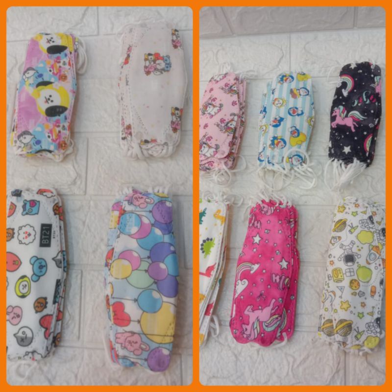 MASKER ANAK KF94 KARAKTER KARTUN & BT21