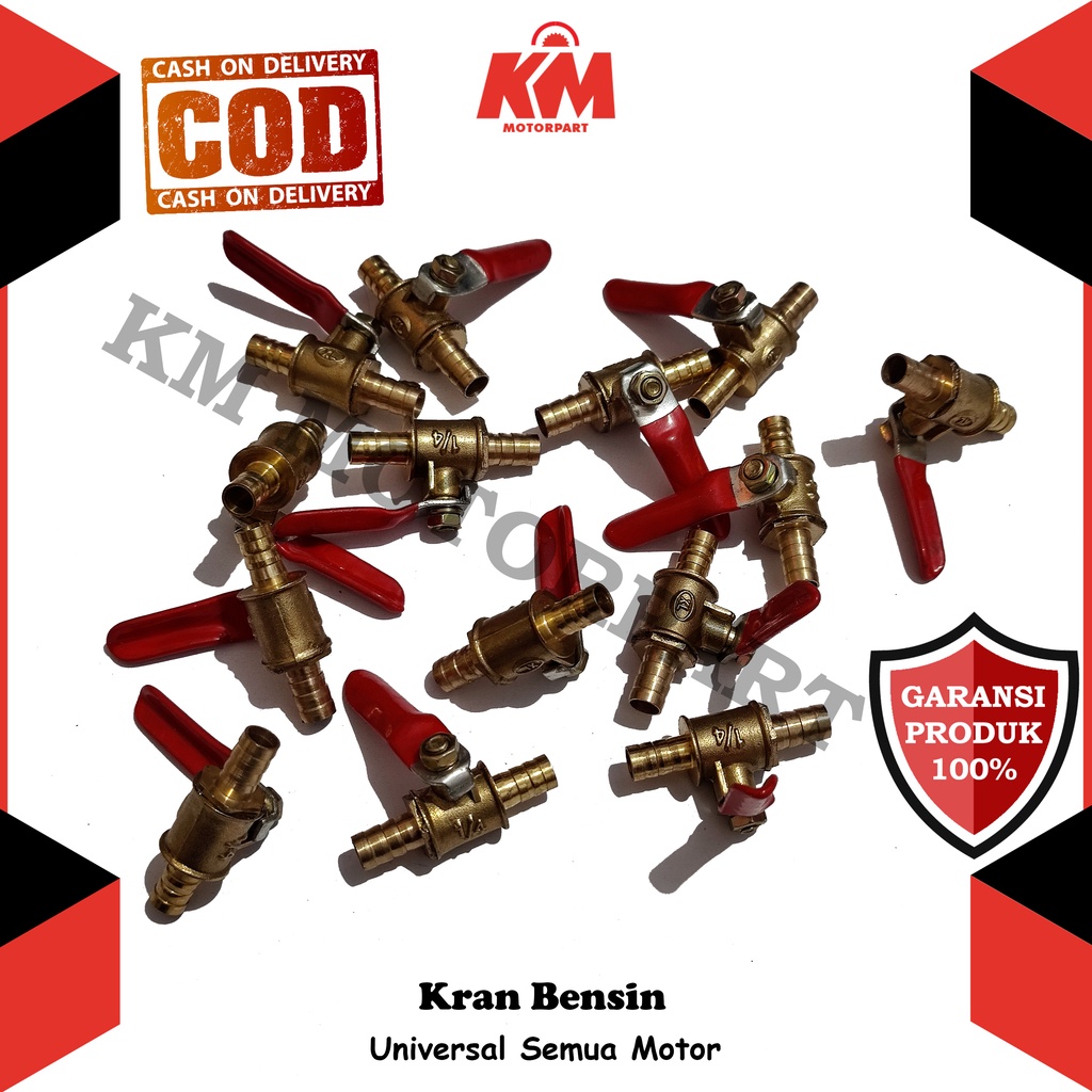 Kran Bensin Motor Universal Kuningan Ukuran 1/4 Kran