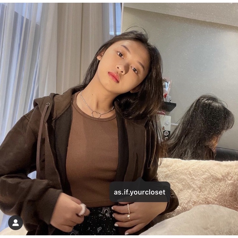 Carla zip up oversized brandy hoodie / REALPIC / as.if.yourcloset