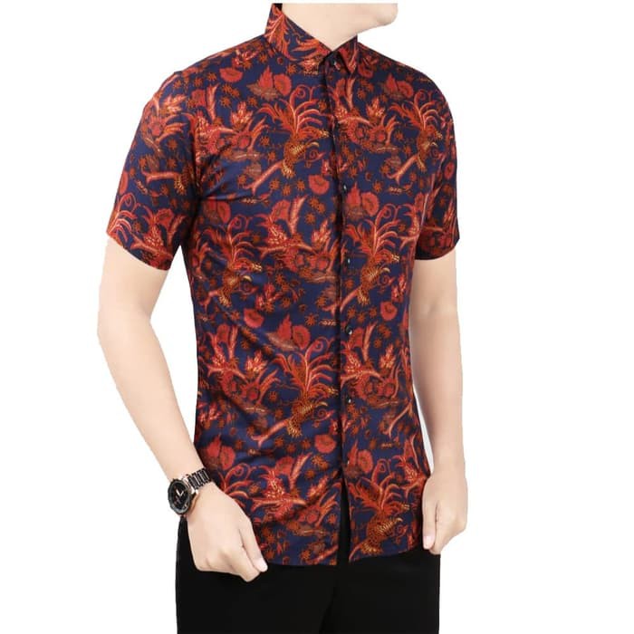 VM Kemeja Batik Pria Slimfit Baju Batik Modern Pria Casual Slim