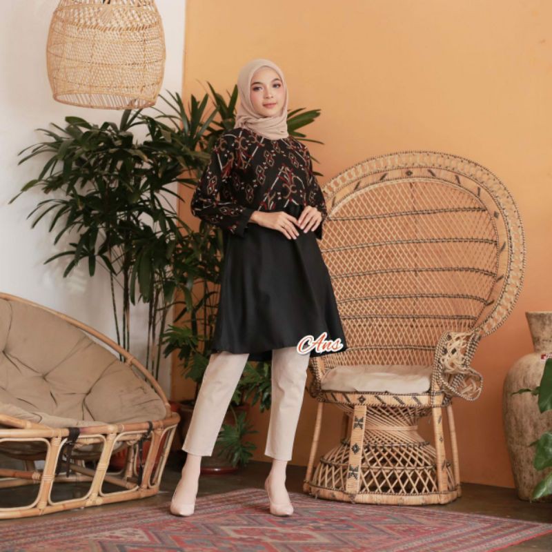 Atasan Batik Wanita Kerja Dolby Dolbi Dobby Doby Modern dan Terbaru 2020-New Tunik songket