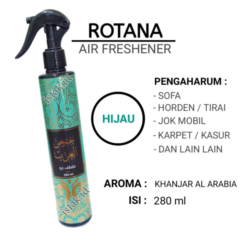 ALL VARIAN Air Freshener Rotana Pengharum Ruangan Mobil Karpet Horden Sofa Linen Aromatic Arab Spray 280ml