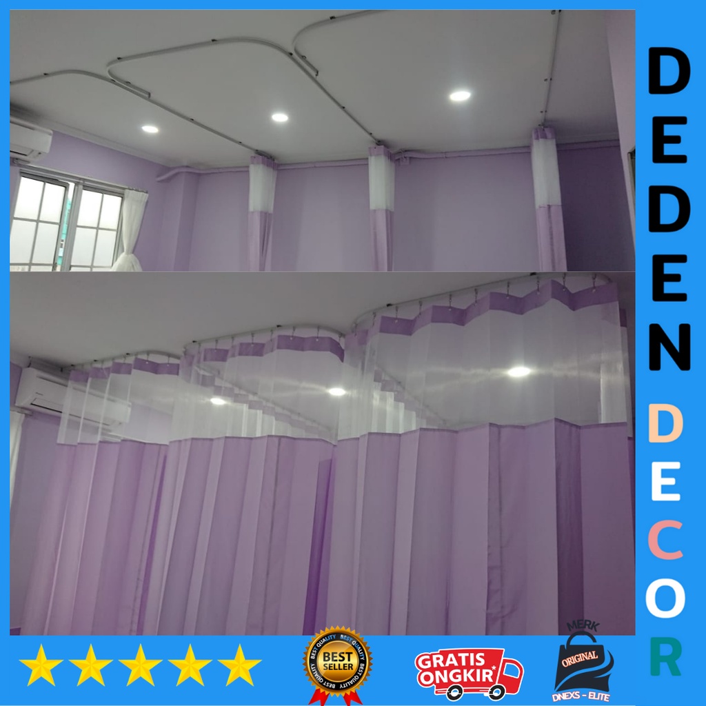 Tirai gorden rumah sakit anti bakteri anti noda semi pvc| bahan lengkap
