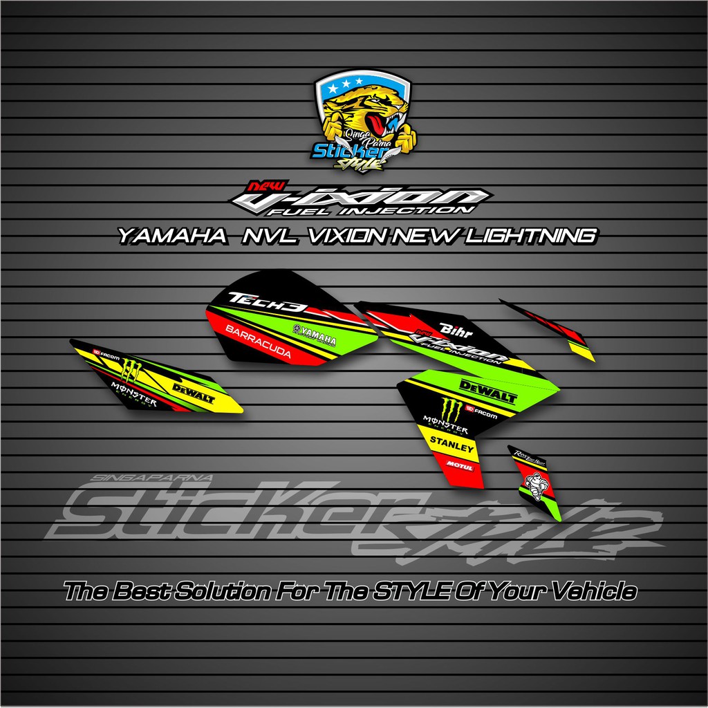 STRIPING VARIASI STIKER MOTOR YAMAHA NEW VIXION LIGHTNING/NVL 2012/2015 LIVERY DEWALT