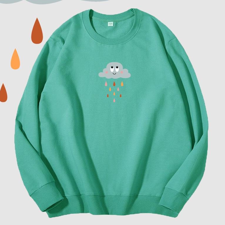 R14K Sweater Crewneck Oversize Wanita Sweater Oversize Cewek Boho Cloud Terbaru